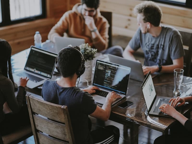 Team collaborating on AI automation
